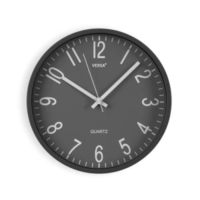 Imagen de Versa Raven Reloj de Pared Nuevo Mecanismo y Calidad Mejorada silencioso Decorativo, para Cocina, Salón o Comedor Fácil Leer, Medidas (Al x L An) 25 4,3 cm, Polipropileno, Color Gris