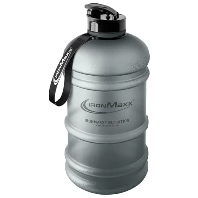 Imagen de IronMaxx Water Gallon Frosted Ash Grey 2200ml Botella de agua 2,2 L sin BPA/DEHP Tapa hermética y escala graduada Color según modelo Ideal para deporte, gimnasio, oficina uso diario