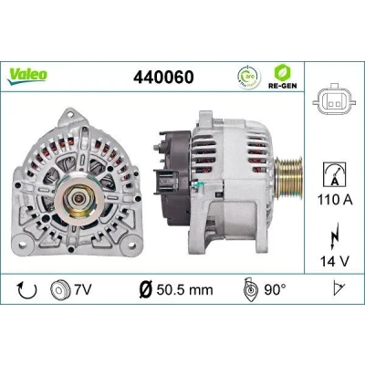 Imagen de VALEO 440060 Alternador 14V 110A RENAULT: MEGANE 2, GRAND SCENIC 2