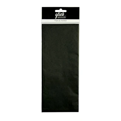 Imagen de Glick Cuatro hojas de papel seda negro, cada hoja 750 mm x 500 negro para envolver regalos, cumpleaños, Halloween (TP12)