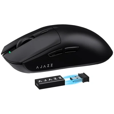 Imagen de MAMBASNAKE AJAZZ AJ139PRO Superlight Ratón Gaming Inalámbrico, 59g Ultraligero Mouse Gaming, 26,000 dpi, Sensor PixArt PAW3395, G502, 2.4G/Cableado, Batería 300 Horas, Pies de PTFE, PC/Mac, Negro