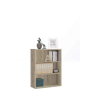 Imagen de MUEBLES PITARCH Librería de Oficina o Despacho Baja con Estantes, Salón, Roble Cambrian, 99,5x75,5x33cm (Alto x Ancho Fondo) Básica, Elegante y Resistente, Colección