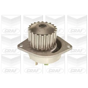 Imagen de GRAF PA491 Bomba de agua 20 con junta anular mecánico Chapa acero 59,258 para accionamiento correa trapecial PEUGEOT: 206 Hatchback