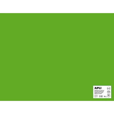 Imagen de APLI 14266 Cartulina verde hierba 50 x 65 cm 170 g 25 hojas