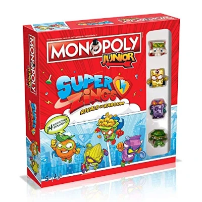 Imagen de Winning Moves WM00480 SPA 6 Juego de Mesa Monopoly Junior SuperThings, Color Rojo
