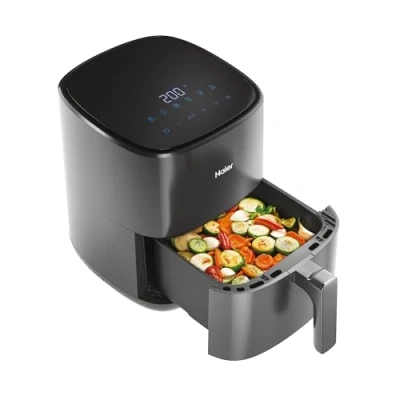Imagen de HAIER Freidora de Aire sin Aceite 5L, Pantalla Táctil, 6 en 1, Air Fryer, Hornear, Asar, Parilla, Deshidratar, Descongelar, para 4 Personas