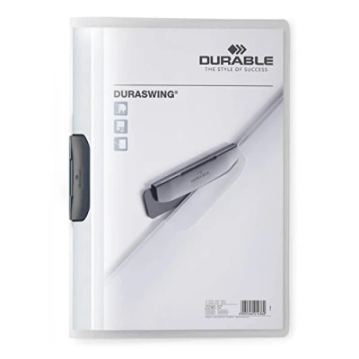 Imagen de Durable 229037 Duraswing carpeta de clips, hasta 30 hojas A4, transparente, paquete 5