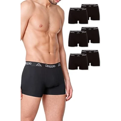 Imagen de Kappa Pack de 6 calzoncillos ajustados VINESTA I Retro Pants para hombre algodón resistentes y transpirables boxer en el paquete ventajas, ropa interior deportiva o