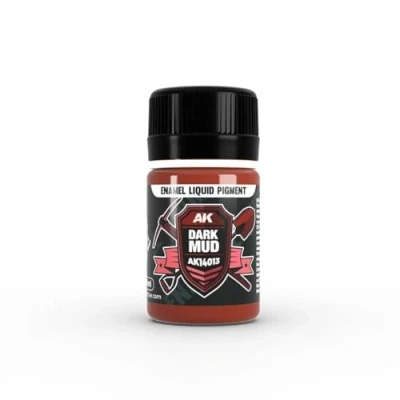 Imagen de AK Interactive Dark Mud Pigmento líquido esmaltado, barro oscuro, 35 ml