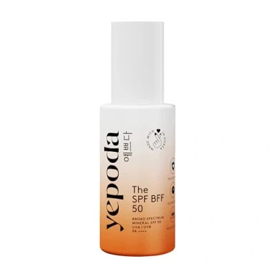 Imagen de Yepoda The SPF BFF Crema solar mineral de amplio espectro con color (SPF 50) aloe vera hidratante y ácido hialurónico (50 ml)