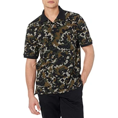 Imagen de Amazon Essentials Polo en piqué de algodón con Corte Regular (Disponible Talla Grandes y Largos Especiales) Hombre, Verde Oliva Camuflaje, S