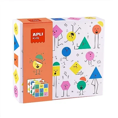 Imagen de APLI Kids 19433 juego de gomets geométricos Emociones, pegatinas para completar las ilustraciones