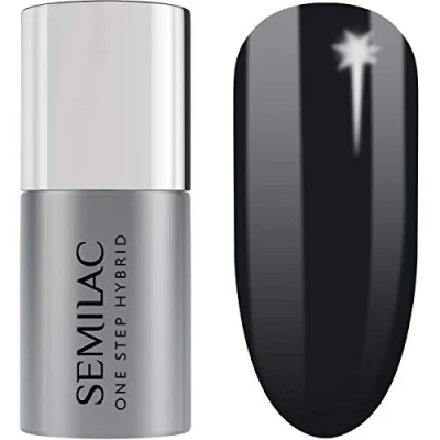 Imagen de Semilac Esmalte Semipermanente One Step Hybrid 3en1 S190 The Black 5ml