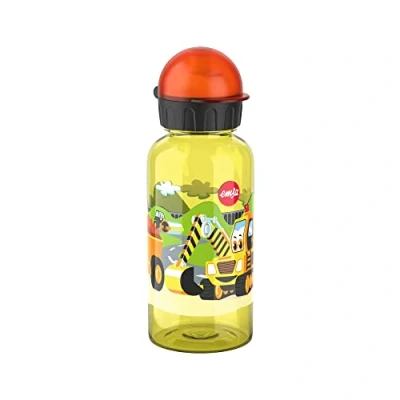 Imagen de Emsa N30511 Kids Tritan Botella Capacidad: 0,4 litros 100% seguro/práctica/higiénica/hermética/inofensiva Cierre inteligente Robusta Diseño: Road Works