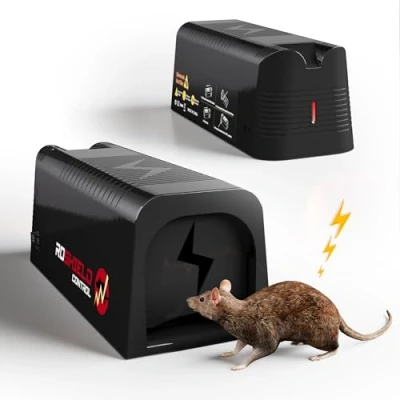 Imagen de Roshield Trampas eléctricas para ratas y ratones Calidad profesional trampa de control plagas alto rendimiento eliminación instantánea Grande, reutilizable fácil ajustar