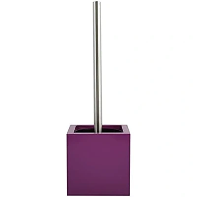 Imagen de MSV Escobilla de Baño, Acero Inoxidable y MDF, Lila, 11x37x11 cm