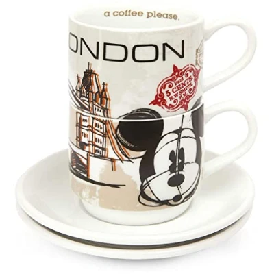 Imagen de Egan PWM02I/LO Juego de Tazas café, Modelo In The City Londres, Porcelana, Multicolor, 2 Unidad (Paquete 1),
