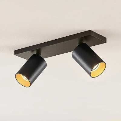 Imagen de foco &#039;Brinja&#039; (Moderno) en Negro hecho de Metal e.o. para Pasillos (2 llamas, GU10) Arcchio empotrado, lámpara techo, pared