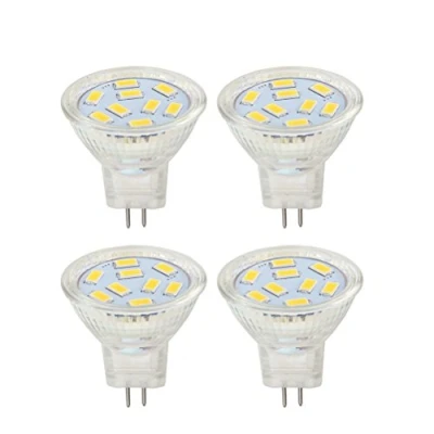 Imagen de HRYSPN MR11 GU4 Bombillas 2W LED, 20W Halógenas Equivalente, 12V AC/DC Blanco cálido 3000K, adecuado para el hogar, paisaje incrustado iluminación (4 unidades)