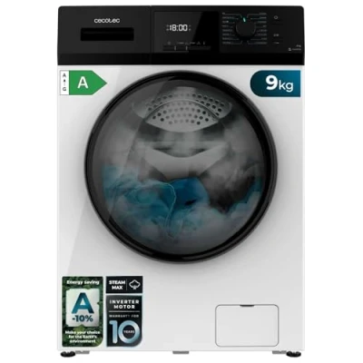 Imagen de Cecotec Lavadora 9Kg Carga Frontal Bolero Dresscode 9410 Inverter A. 1900W, 1400 rpm Regulables, 16 Programas, Motor Plus, Bajo Consumo, Vapor, Esterilización de la Ropa