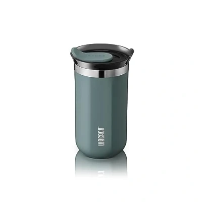 Imagen de WACACO Octaroma Lungo Taza de Café para Llevar Aislamiento al Vacío, 10 fl oz (300 ml), Vaso Viaje Acero Inoxidable Doble Pared conTapa Beber a Prueba Fugas, Azúl