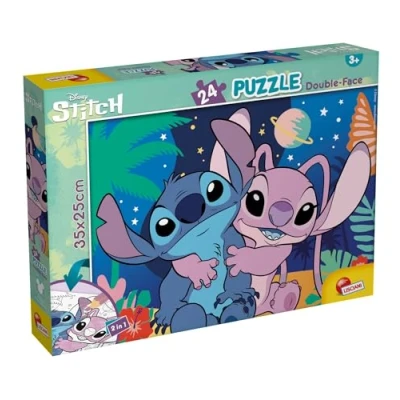 Imagen de Lisciani Puzzle DISNEY LILO &amp; STITCH MaxiPlus 24 piezas doble cara para niños 3+ Dorso colorear Formato 25x35 cm Actividad creativa Regalo educativo