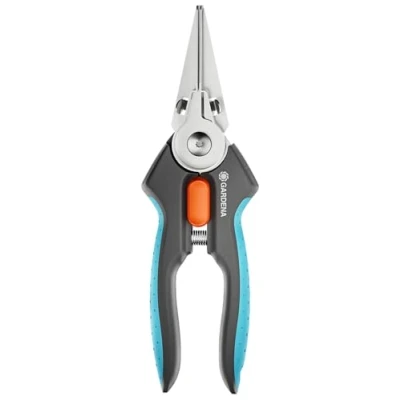 Imagen de Gardena Tijeras GripCut: de recolección acero inoxidable, función agarre inteligente, corte precisión, recoge lo cortado, hoja 45 mm, bloqueo manejo con una mano (12213 20)