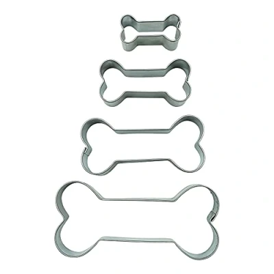 Imagen de BekkiB 34704 Juego de 4 Moldes para galletas &quot;huesos&quot; en tamaños diferentes Hornear dulces perros