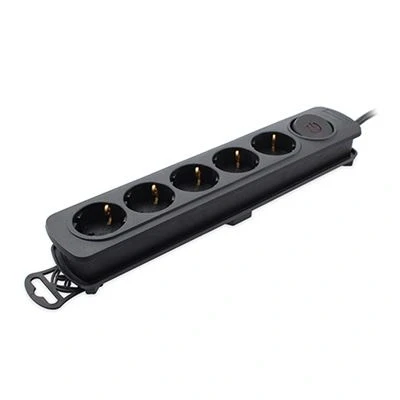 Imagen de TM Electron TMUAD205BK Base múltiple de 5 tomas con interruptor, color negro