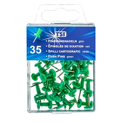 Imagen de TSI 48326 chinchetas, 35Er Paquete Color: Verde