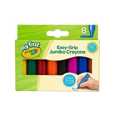 Imagen de Crayola 8 Easy Grip Jumbo Crayons Juegos de Habilidad, Multicolor, Unidad (Paquete 1) (81 8103)