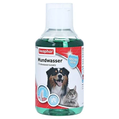 Imagen de beaphar Boca Agua para Perros y Gatos, Potable Adicional contra halitosis en &amp; Gatos fertiliza Plaque Previene Dientes Piedra Antes con mentol 250 ml