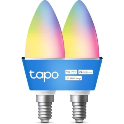 Imagen de Tapo Bombilla conectada WiFi, LED E14 Multicolor 2500K 6500K, Regulable 40W 470Lm, Funciona con Alexa, Control de Voz, Ahorro energía, L420C (2 Pack)