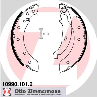 Imagen de ZIMMERMANN 10990.101.2 Zapatas de Freno 203 38 con palanca, Foto correspondiente a la entrega PEUGEOT: 206 Hatchback, 106 II 306 Hatchback