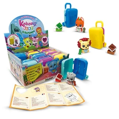 Imagen de #sbabam s.r.l, Kokoro Giramundo, quiosco, Juego, Pack de 3 Unidades, Regalo para niños Animales a Partir años (Tema Promotional Gifts SRL
