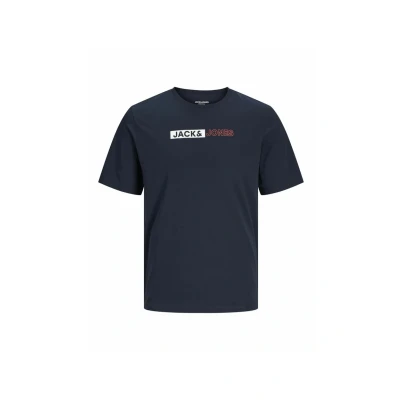 Imagen de JACK &amp; JONES Jjecorp Logo Camiseta SS ONeck Cuello Redondo, Navy Blazer/Print:Play 5, S Hombre