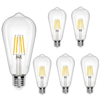 Imagen de Aigostar Bombilla LED E27 con Filamento,Blanco Cálido 2700K,4W(Equivalente a 41 W),480 Lúmenes,No Regulable,Bombillas Decorativas,Pack De 5 Uds
