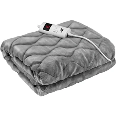 Imagen de Electric blanket cuddly heating 180X130cm with 6 power levels Automatic shut off and overheating protection Washable gray 8817