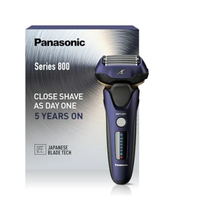 Imagen de Panasonic Series 800 ES LV67 Afeitadora premium (Motor ultrarrápido, 5 hojas precisión nanométrica, cabezal multiflexible con 16 direcciones, funda de viaje, lavable, ion litio) morado y negro