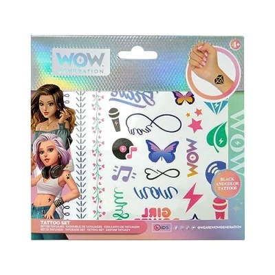 Imagen de Kids Euroswan Set + DE 50 Tattoos Color Y B/N CDU 24 U. Wow Generation, Multicolor (WOW00016)