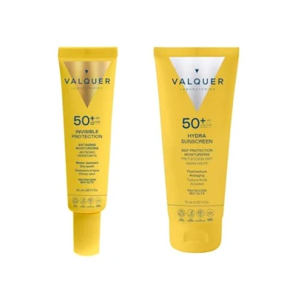 Imagen de Valquer Pack Solar Facial: Serum Invisible SPF 50 + Crema Hydra Sunscreen 50. Alta protección. Hidratante y Antiedad 40 ml 75
