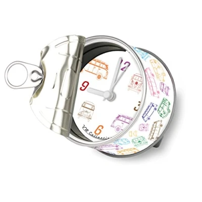 Imagen de BRISA VW Collection Reloj de Mesa Volkswagen T1 Camper Bus, magnético MyClock también Personalizable, Regalo fotográfico (Esquemas).