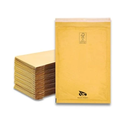 Imagen de RAYLU PAPER Pack de 50 Sobres Acolchados Burbujas Kraft con Cierre Autoadhesivo, para Envíos color Marrón Unidades (240x330 mm)