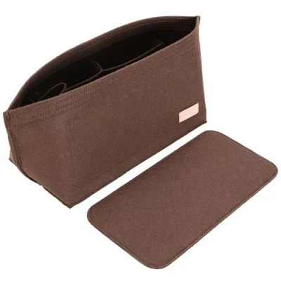 Imagen de Doxo Organizador de bolso para bolsos y bolsa fieltro Speedy and Neverfull ONTHEGO, 3 tamaños/6 colores, marrón + forma base marrón, grande