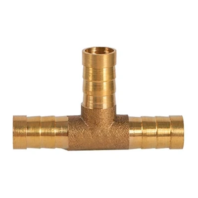 Imagen de Conector de Manguera Combustible 3 vías en T Montaje Gasolina Adaptador Junta Sellado Carpintero Latón (10 mm)