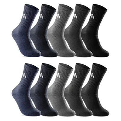 Imagen de sockenkauf24 10 Pares Calcetines Deportivos Tenis Trabajo Hombre Mujer Algodón i1R (Mezcla de Colores 43 46)