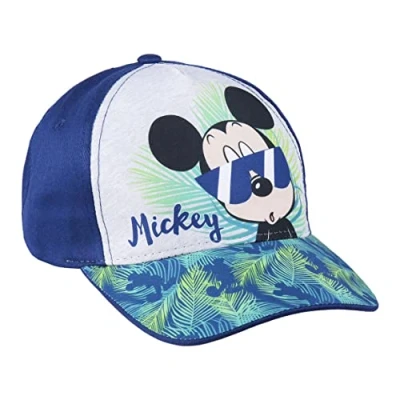 Imagen de Gorra Infantil de Mickey Mouse Color Azul Apta 2 a 8 Años Combina Algodón y Poliéster para Niños con Velcro Trasero Ajustable Producto Original Diseñado en España