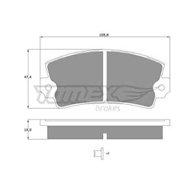 Imagen de TOMEX brakes TX 10 434 Juego de pastillas freno Eje delantero con contacto aviso desgaste incorporado SEAT: 131, Marbella Hatchback, Panda