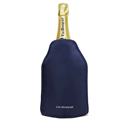 Imagen de Vinbouquet FIE 644 Vin Bouquet Funda refrigeradora Sistema Antideslizante Patentado. Elástico Lateral para un Ajuste Perfecto, enfriadora Original, Azul
