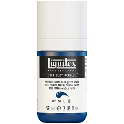 Imagen de Liquitex 1959316 Soft Body Pintura acrílica, color azul fosforescente (tono verde), botella dosificadora de 59 ml